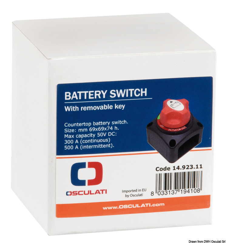 Battery Switch with removable key Countertop OSCULATI