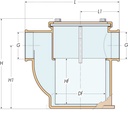 WATER STRAINER  SIDE ENTRY CLEAR TOP GUIDI