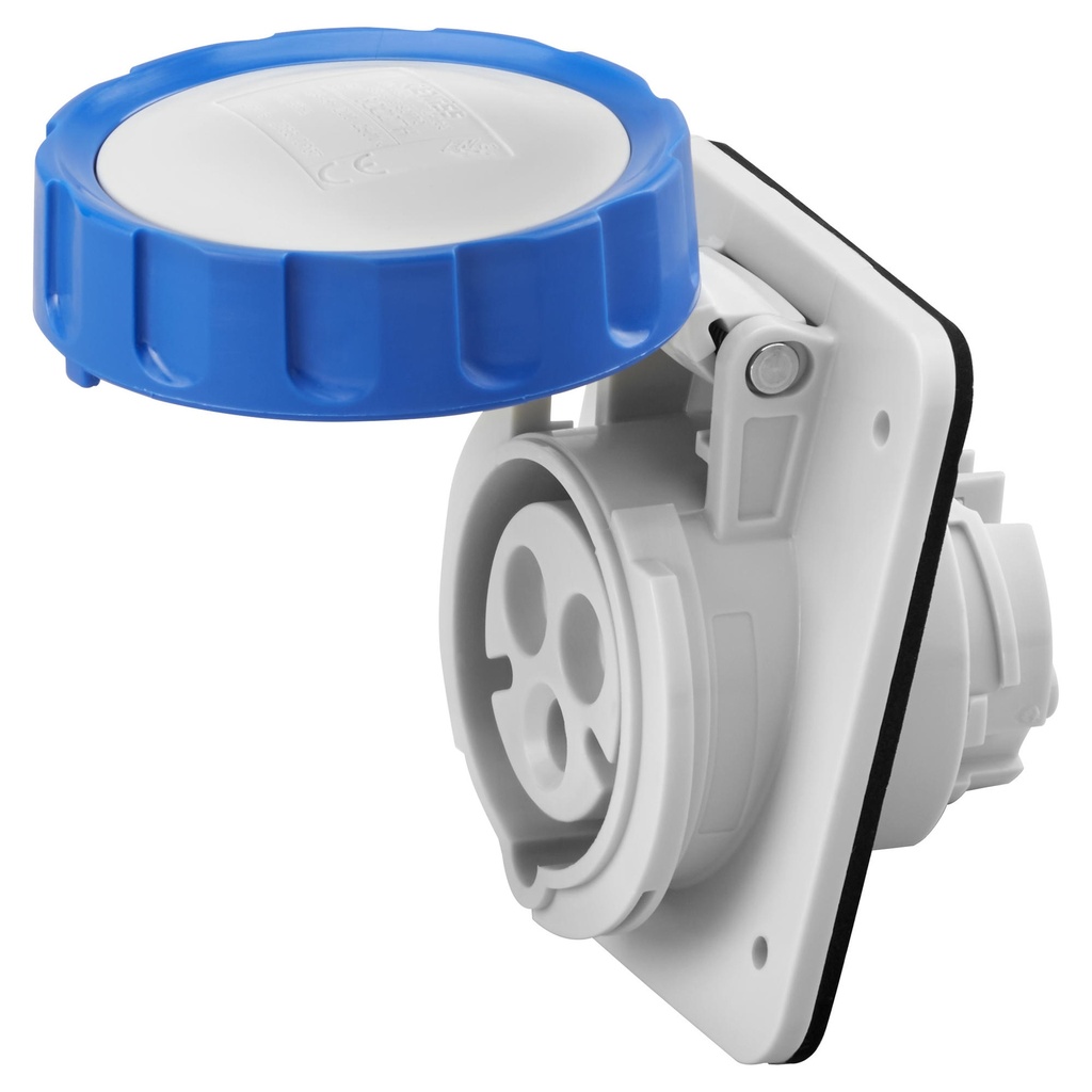 GEWISS GW62238H 32A - BLUE - 6H 2P+E 10° ANGLED FLUSH-MOUNTING SOCKET