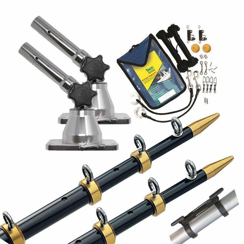 TACO MARINE Grand Slam 170 Black/Gold 15' Tele-Outriggers w/Std. Rigging Kit