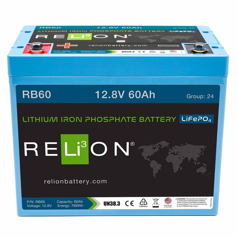 RELION Group 24 RB60 Lithium Deep Cycle Battery, 12V, 60Ah