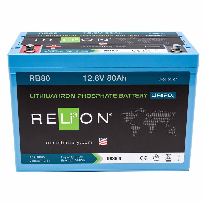 RELION RB80 Lithium Deep Cycle Battery, 12V, 80Ah