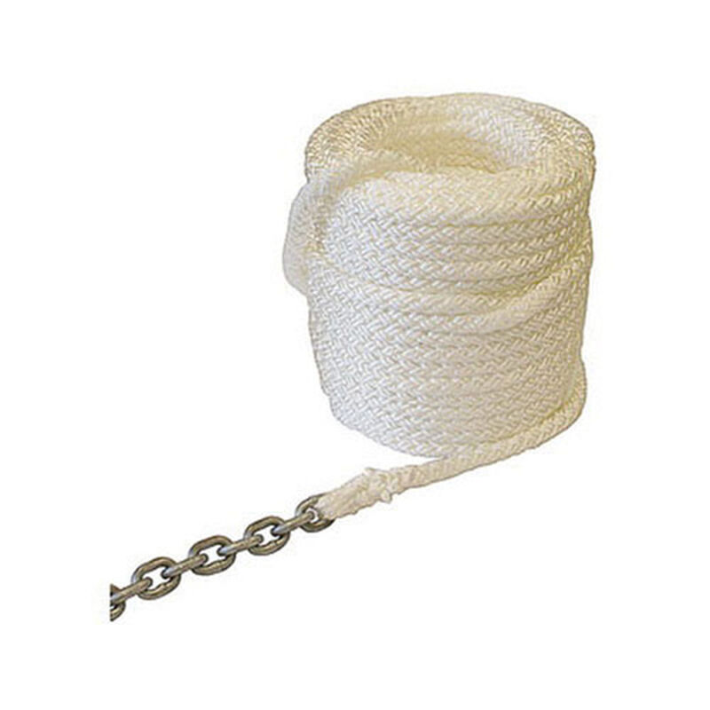 5/8" X 250' Premium Nylon Megaplait-Chain Rode, White