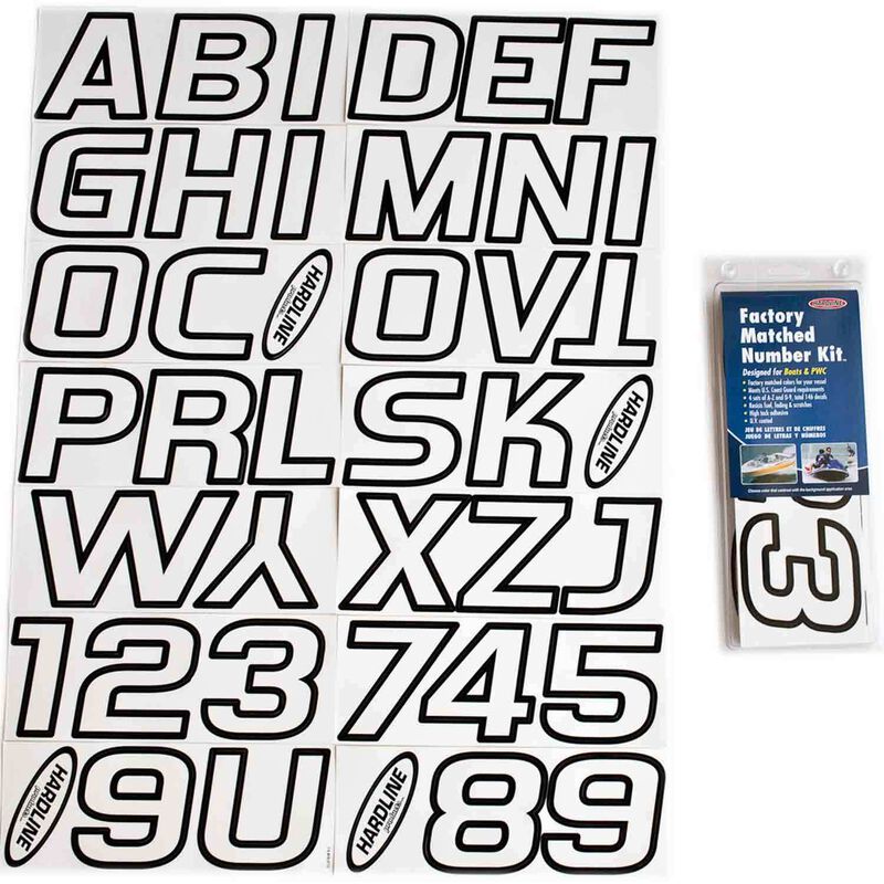 3" Block Lettering Kit Contrasting Outline, Series 700 white/ black