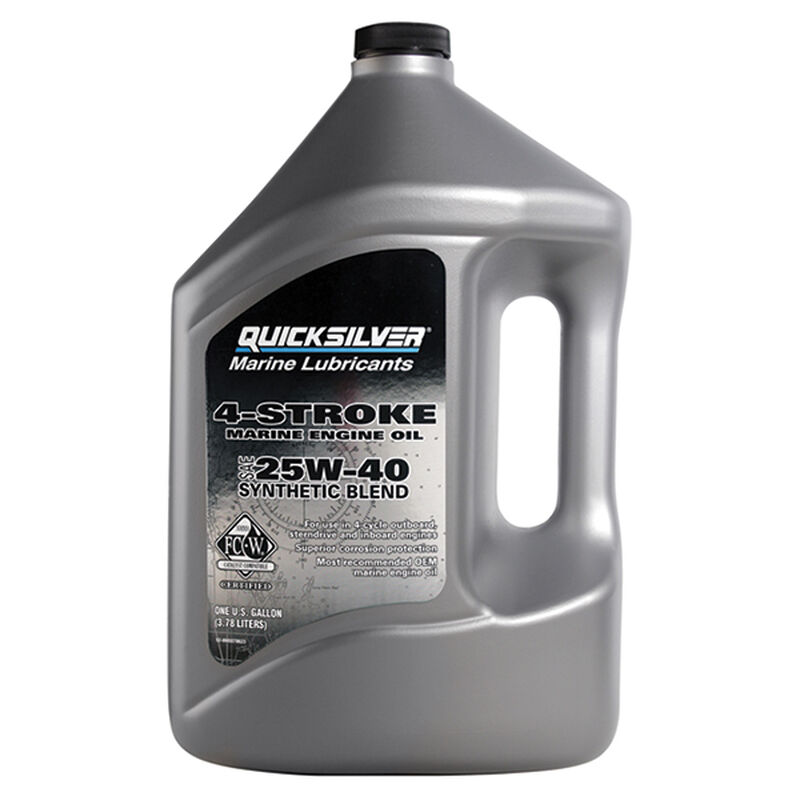 QUICKSILVER 25W-40 Synthetic Blend 4-Stroke Outboard Oil, Gallon