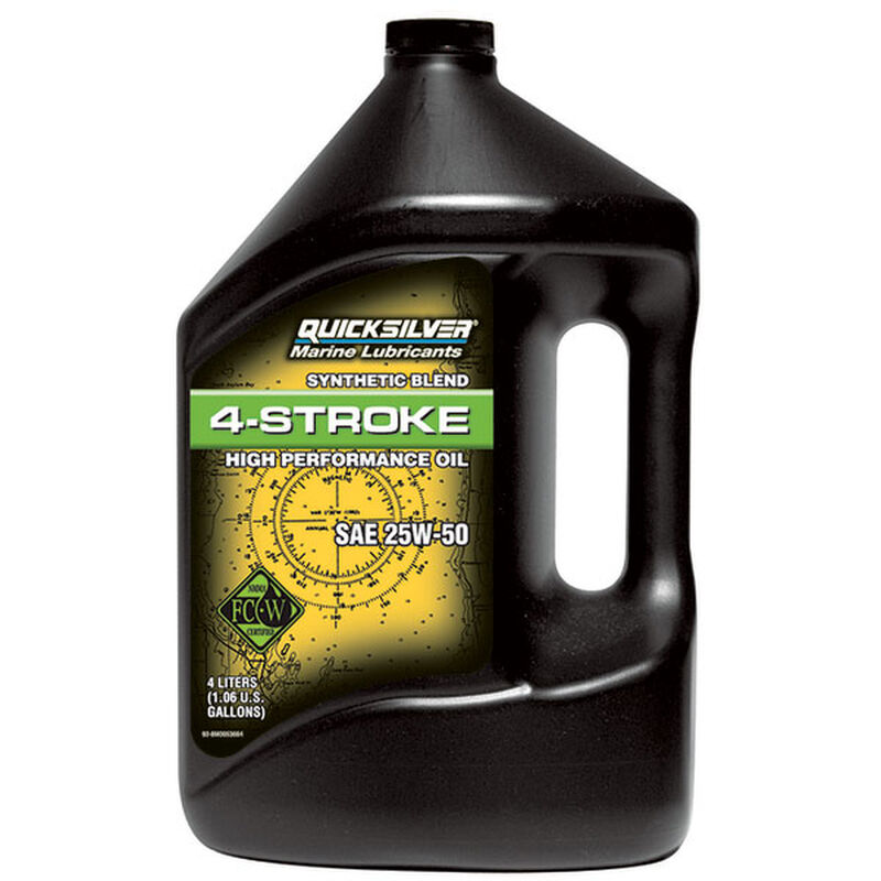 QUICKSILVER 25W-50 Synthetic Blend 4-Stroke Outboard Oil—Gallon