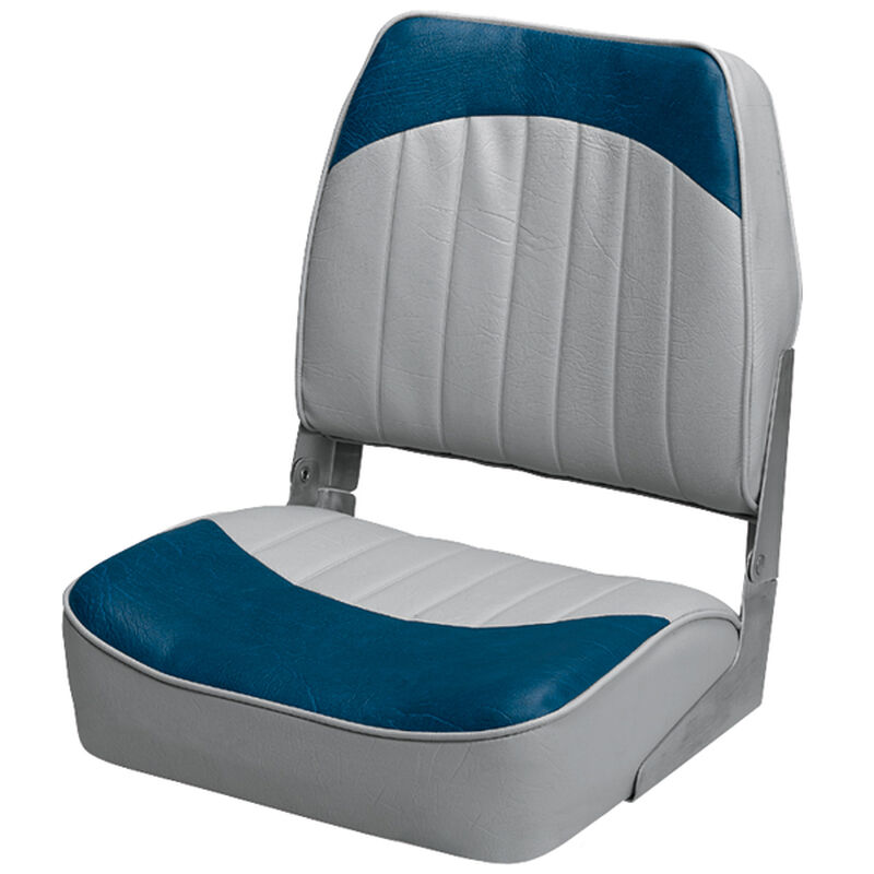 WISE SEATING Promotional Low-Back Folding Fishing Boat Seat, Gray/Navy