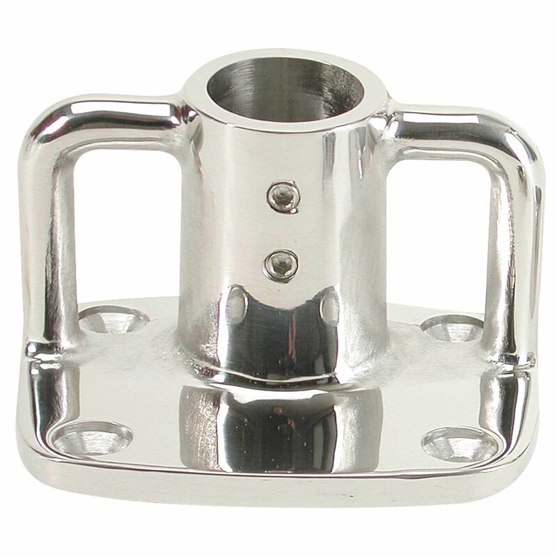 WHITECAP Stainless Steel 4° Rectangular Base, 1 1/4" Tube Outside Dia.