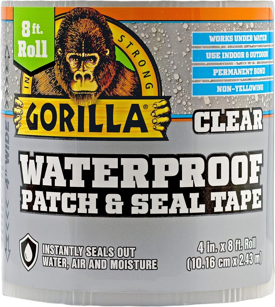 GORILLA WATERPROOF PATCH & SEAL TAPE 4" X 10' WHITE, PACK OF 1