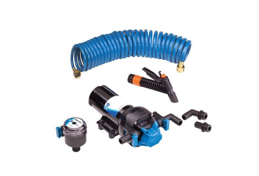 Pump Washdown 5 GPM 24 V 70PSI +  7.6M Hose Coil Hotshot Series Jabsco