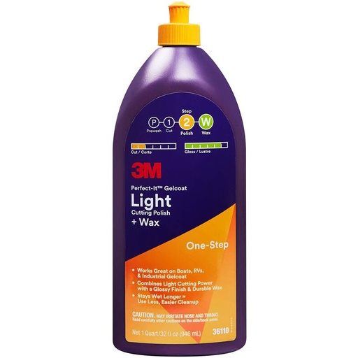 3M Perfect-It™ Gelcoat Light Cutting Polish + Wax, Quart