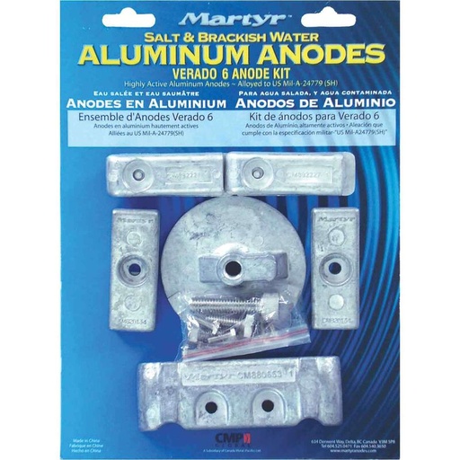 MARTYR Verado, 6 Cylinder, 2006-Present, Aluminum Anodes