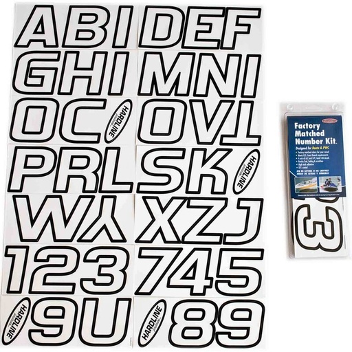 3" Block Lettering Kit Contrasting Outline, Series 700 white/ black