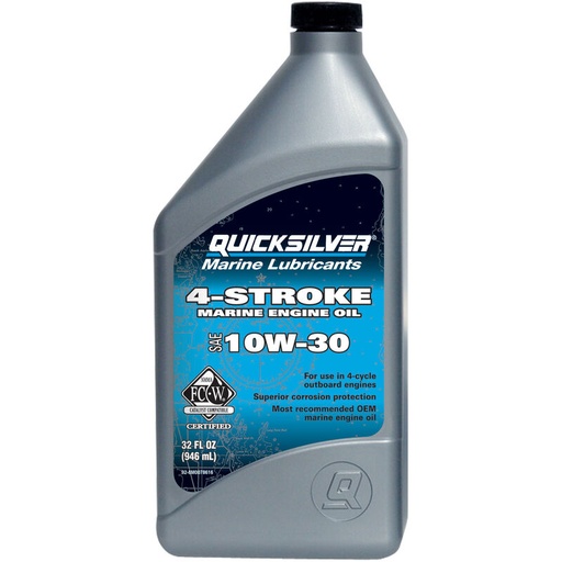 QUICKSILVER Premium SAE 10W-30 4-Stroke Marine Engine Oil, Quart