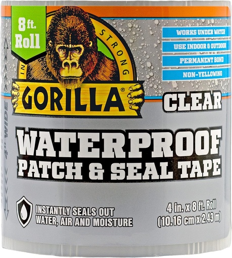 [101895] GORILLA WATERPROOF PATCH & SEAL TAPE 4" X 10' WHITE, PACK OF 1