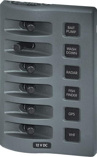 [4307] Switch Panel - 6 GANG 12V DC Weather Deck Bluesea