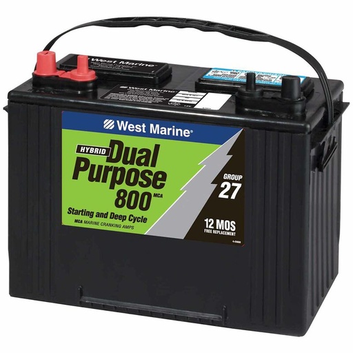 [15020191] Dual-Purpose Flooded Marine Battery, 800 MCA, Group 27